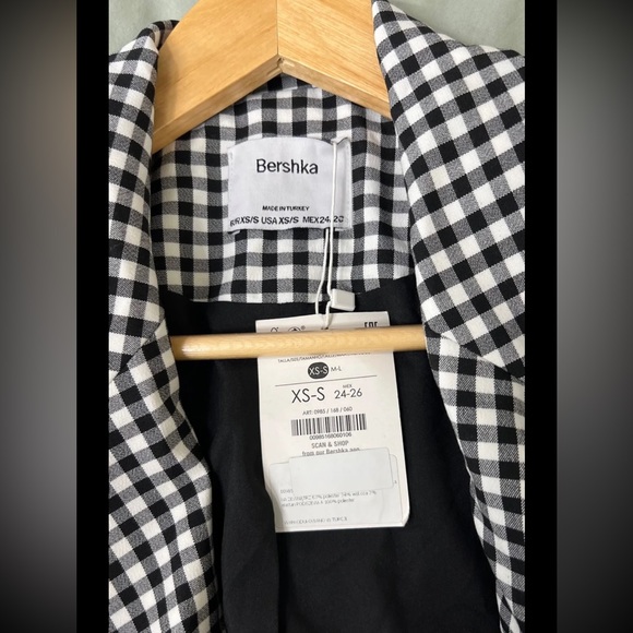 Bershka Voluminous blazer with gingham print - Picture 5 of 8